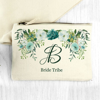 Monogrammed Floral Makeup Bag, 3 of 12