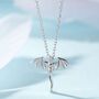 Sterling Silver Tiny Dragon Pendant Necklace, thumbnail 1 of 11
