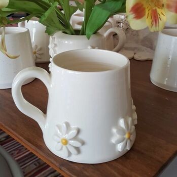 Handmade Ceramic Daisy Coffee Mug, Tea Cup, 7 of 8