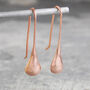 Teardrop Rose Gold Plated Silver Drop Earrings, thumbnail 1 of 5