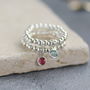 Beaded Stretch Birthstone Charm Ring, thumbnail 8 of 12