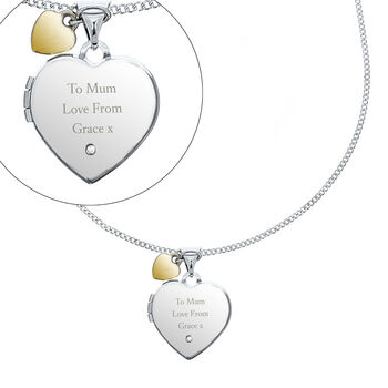 Personalised Silver Heart Locket Necklace, 3 of 5