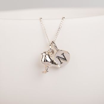 Personalised Solid Silver Baby Robin Necklace, 3 of 5