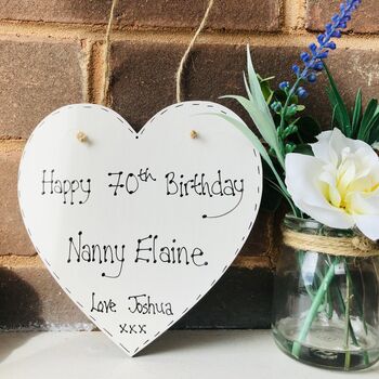 Personalised Birthday Name Heart 50th 60th 70th, 10 of 11