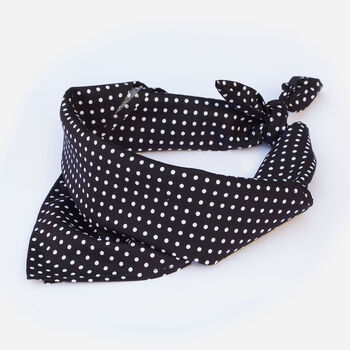 Mens Black Polkadot Cotton Neckerchief, 9 of 10
