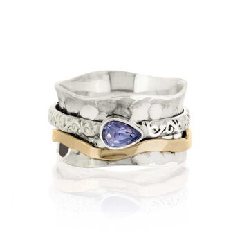 Aura Magic Tanzanite Silver Spinning Ring, 4 of 12