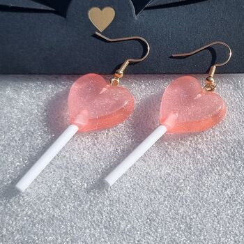 Heart Shaped Lollipop Earrings, 4 of 4