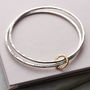Personalised 9ct Gold And Silver Double Bangle, thumbnail 1 of 6