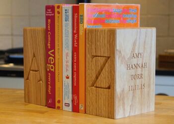 Personalised Wooden Bookends, 3 of 6
