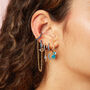 Mimi Blue Gold Huggie Earrings, thumbnail 2 of 2