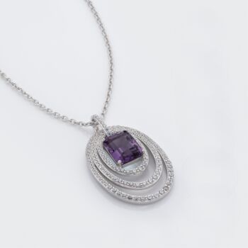 Amethyst 925 Sterling Silver Statement Necklace, 2 of 3