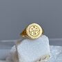 Sterling Silver Gold Moon Face Signet Ring, thumbnail 11 of 11