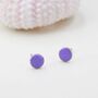 Sterling Silver Enamel Purple Round Dot Stud Earrings, thumbnail 3 of 9
