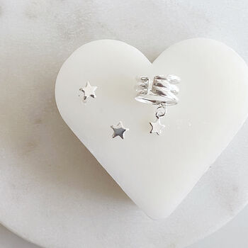 Tiny Stars Studs And Cuff Set In Sterling Silver, 2 of 6