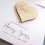 Personalised Christening Or Baptism Wooden Heart Card, thumbnail 3 of 6