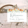 Wedding Welcome Sign Orange And Yellow Florals, thumbnail 3 of 5