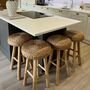 Wood Bar Stool With Wicker Seat, thumbnail 3 of 10