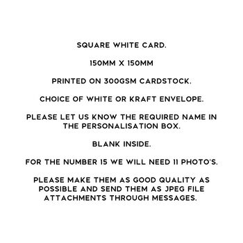 Personalised 15th Birthday Photo Collage Card, 8 of 8