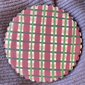 Hand Painted Gingham Placemat With Scalloped Edge, 2 of 8
