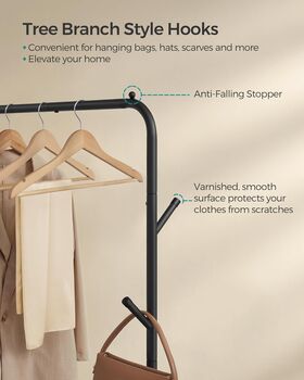 Clothes Rail Metal Frame Single Clothes Hanging Rail, 10 of 12