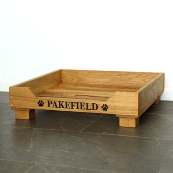 Engraved Oak Dog Bed With Bespoke Sizes, 7 of 12