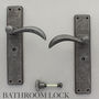 Ellipse Long Pewter Lever Latch Lock Door Handles, thumbnail 7 of 12
