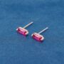 July Ruby Birthstone Stud Earrings, Gold Studs, Minimalistic Earrings, thumbnail 6 of 7