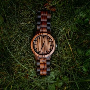 Personalised Wooden Watch For Men,Engraved Custom Watch, 5 of 10