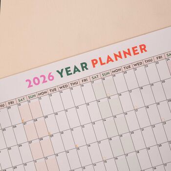 2026 A1 Year Wall Planner | Work Hard, Play Nice, 2 of 8