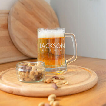 Personalised Groomsmen Tankard Beer Glass, 2 of 3