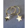 Small Star Hoop Earrings, thumbnail 1 of 3