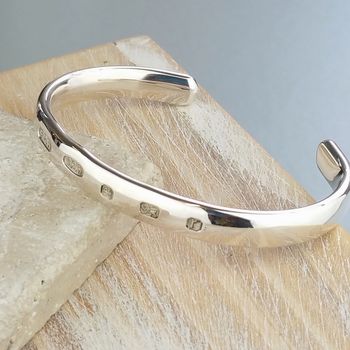Mens' Curved Solid Silver Open Cuff Bracelet, 5 of 11