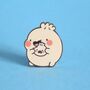 Dumpling Eating Enamel Pin | Cute Pin Badges, thumbnail 4 of 5