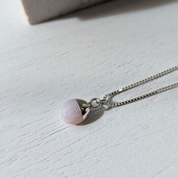 Pink Opal Gemstone Birthstone Necklace, 4 of 12
