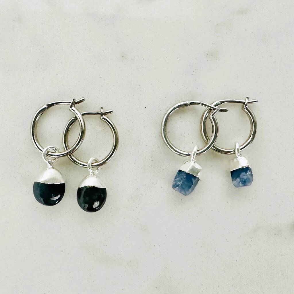 September Birthstone Earrings Sapphire Silver Plated By Lapis London September birthstone earrings sapphire silver plated by lapis london