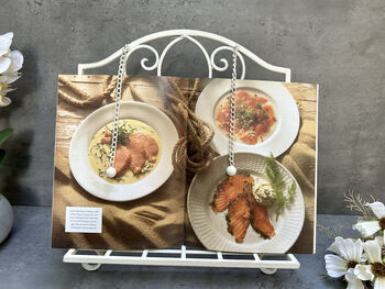 34cm White Distressed Metal Cookbook And Recipe Stand, 2 of 12