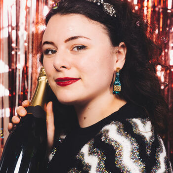 Champagne Bottle Glitter Resin Earrings, 3 of 3