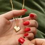 Engraved Gold Plated Medium Heart Charm, thumbnail 5 of 7
