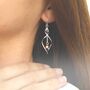 Sterling Silver Rose Gold Twist Ball Dangly Earrings, thumbnail 1 of 4