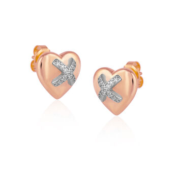 Heart X Sterling Silver Stud Earring, 3 of 3