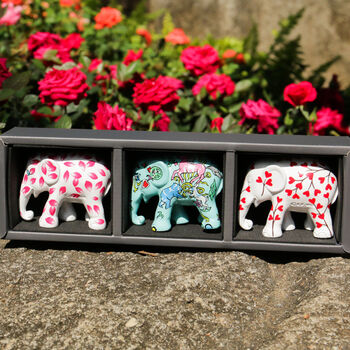 ‘With Love’ Elephant Gift Set Three X 7cm Elephants, 4 of 9