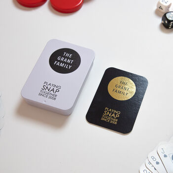 Personalised Foiled Family Playing Cards In A Tin, 4 of 9
