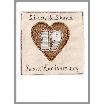 Personalised 8th Or 19th Bronze Anniversary Card, 10 of 10