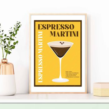 Espresso Martini Cocktail Poster, 3 of 6