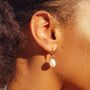 Pearl And Starfish Huggie Hoop Earrings In Gold, thumbnail 3 of 9