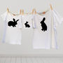 Mother And Child Rabbit And Bunny Tshirt Twinning Tops, thumbnail 3 of 3