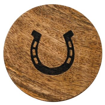 Horseshoe Equestrian Wooden Coasters Set Of Four, 3 of 3