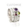 Personalised Birthstone Manifest Silver Spinning Ring, thumbnail 4 of 11