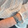 Custom Blue Wrap Memorial Bracelet For Ashes With Heart Urn, thumbnail 1 of 12