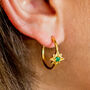 Guiding North Star Gemstone Gold Hoops, thumbnail 3 of 10